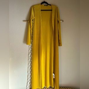 Nasty Gal Mustard Yellow Light Robe Sheer Jacket Size 8
